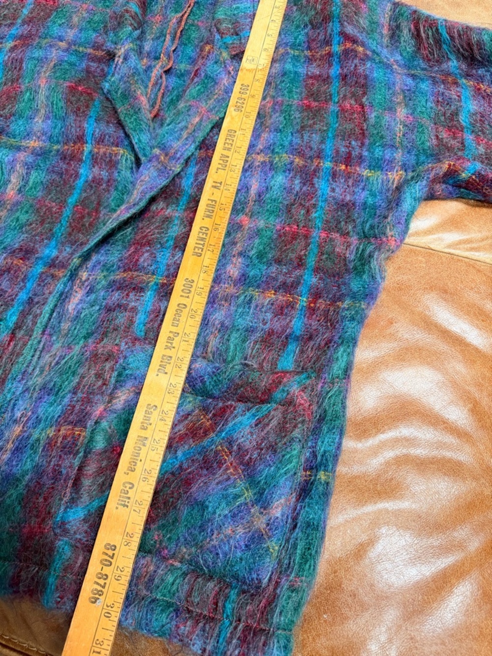 Helene Sidel Vintage 80’s Plaid Mohair/Wool Jacket Size S Oversized Pockets - Picture 9 of 9